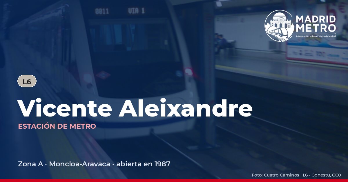 Estación de metro Vicente Aleixandre